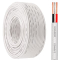 MOOKEERF 22/2 Shielded Wire 200FT 22AWG 2 Conductor Shielded Plenum Cable White CL3P Jacket Alarm Control Cable for Low