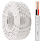MOOKEERF 22/2 Shielded Wire 200FT 22AWG 2 Conductor Shielded Plenum Cable White CL3P Jacket Alarm Control Cable for Low