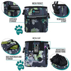PetAmi Hands Free Dog Treat Pouch for Training and Walking - Floral Grey view 2