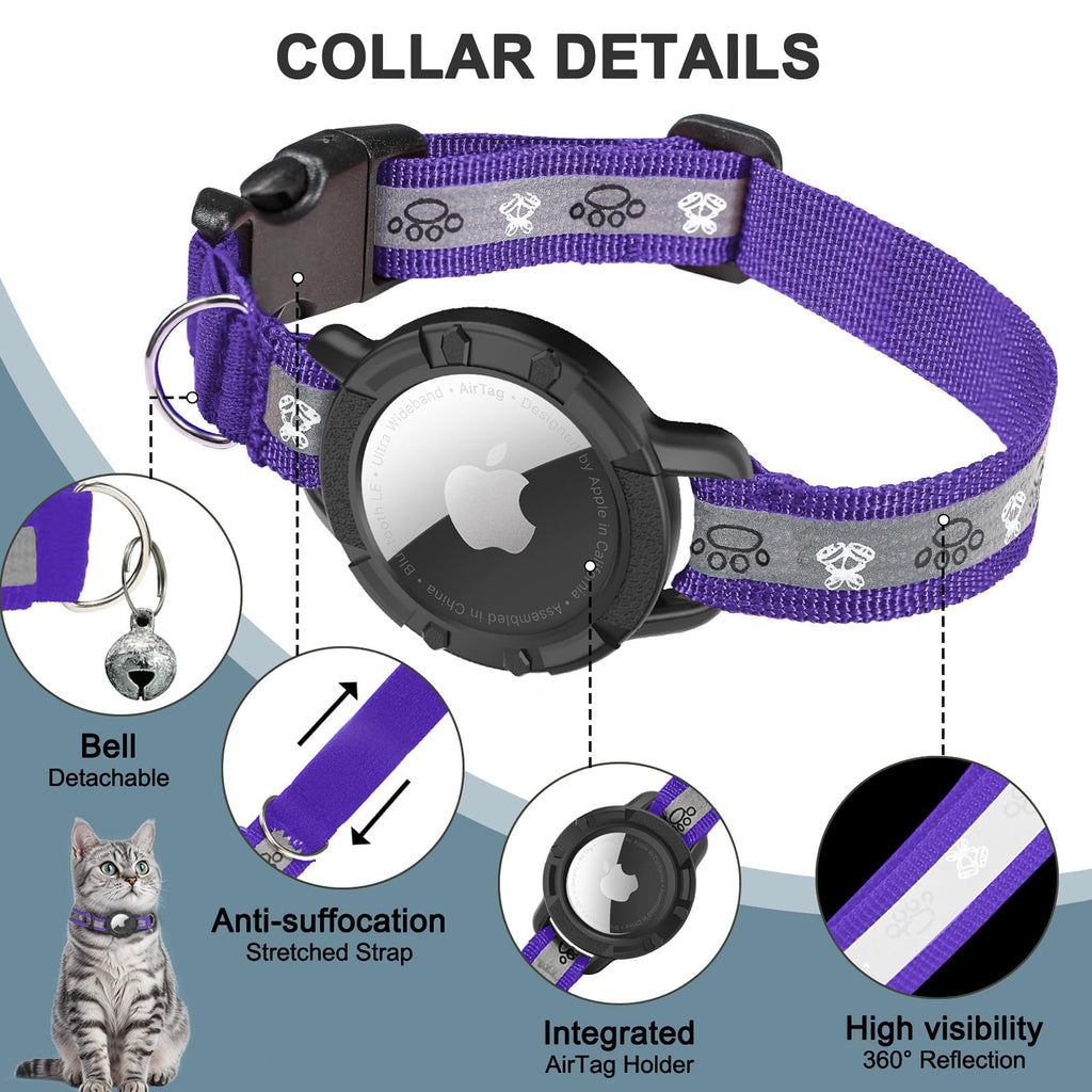 AirTag Cat Collar, Reflective Cat