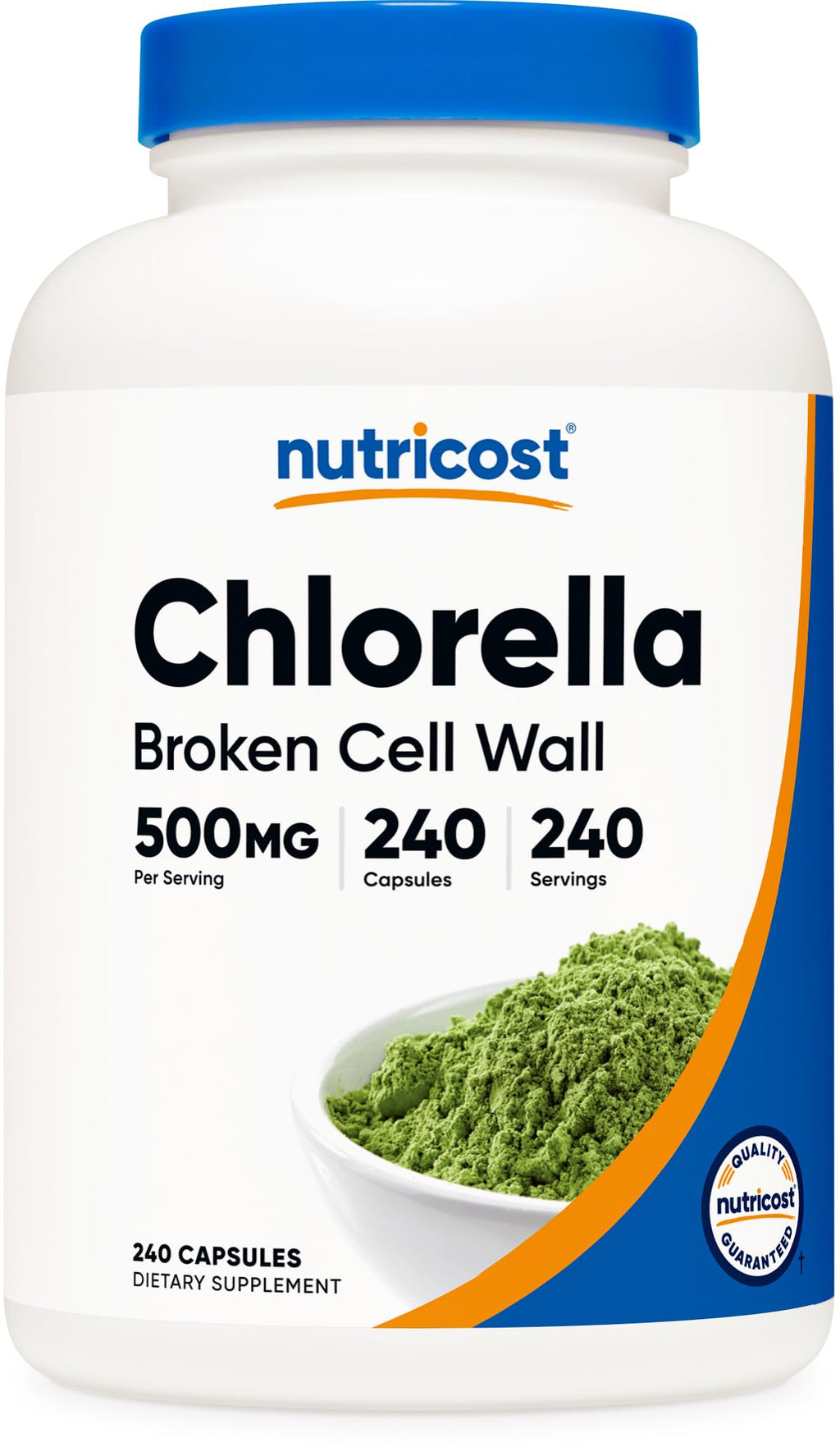 Nutricost Chlorella Capsules 500mg, 240 Vegetarian Capsules, Gluten-Free