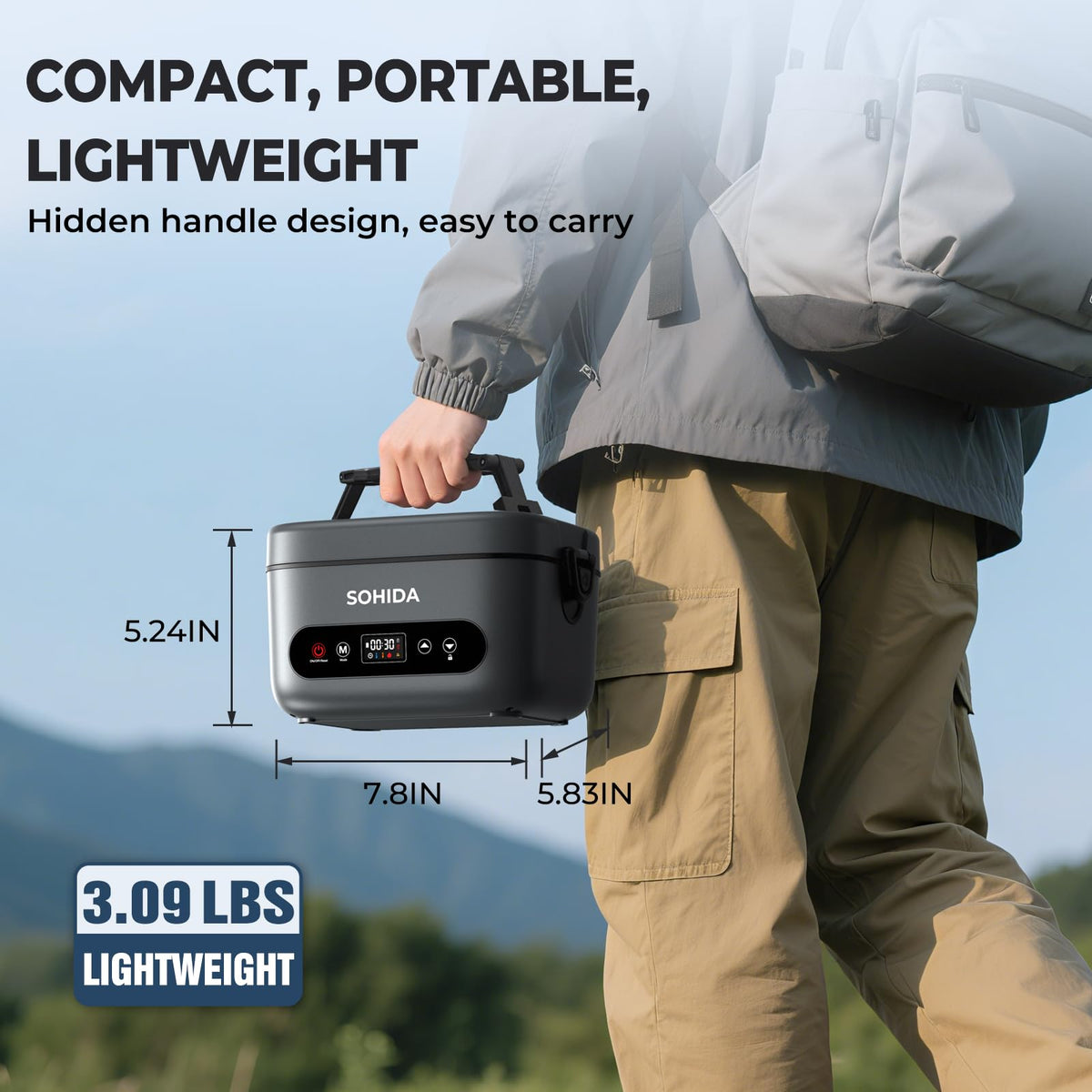 SOHIDA Cordless Heated & Electric Lunch Box for Adults (BX60)