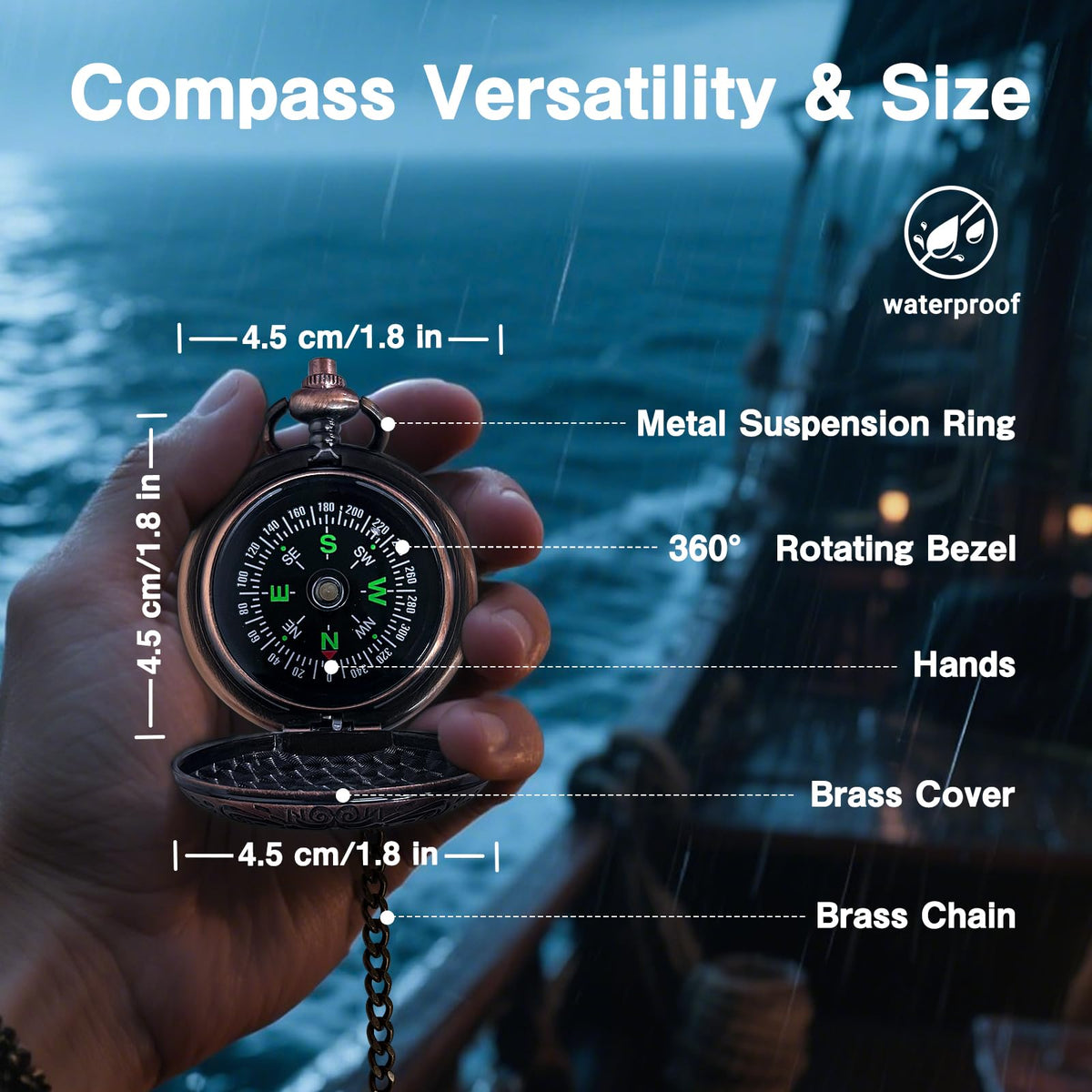 Laupha Retro Pirate Telescope 25x30 Spyglass Portable Collapsible Handheld Telescope Zoom (additional view 3)