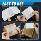 WYOMER Clear Self-Adhesive Business Card Pockets and Top Open Library Card Pockets - 100 / 2.3" x 3.7" view 4