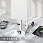 aooshine Bedside Table Lamp Touch Control - White & Silver 1 / 14.0in view 3