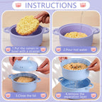 Romooa 45oz Cute Pig Ramen Bowl Set Microwavable