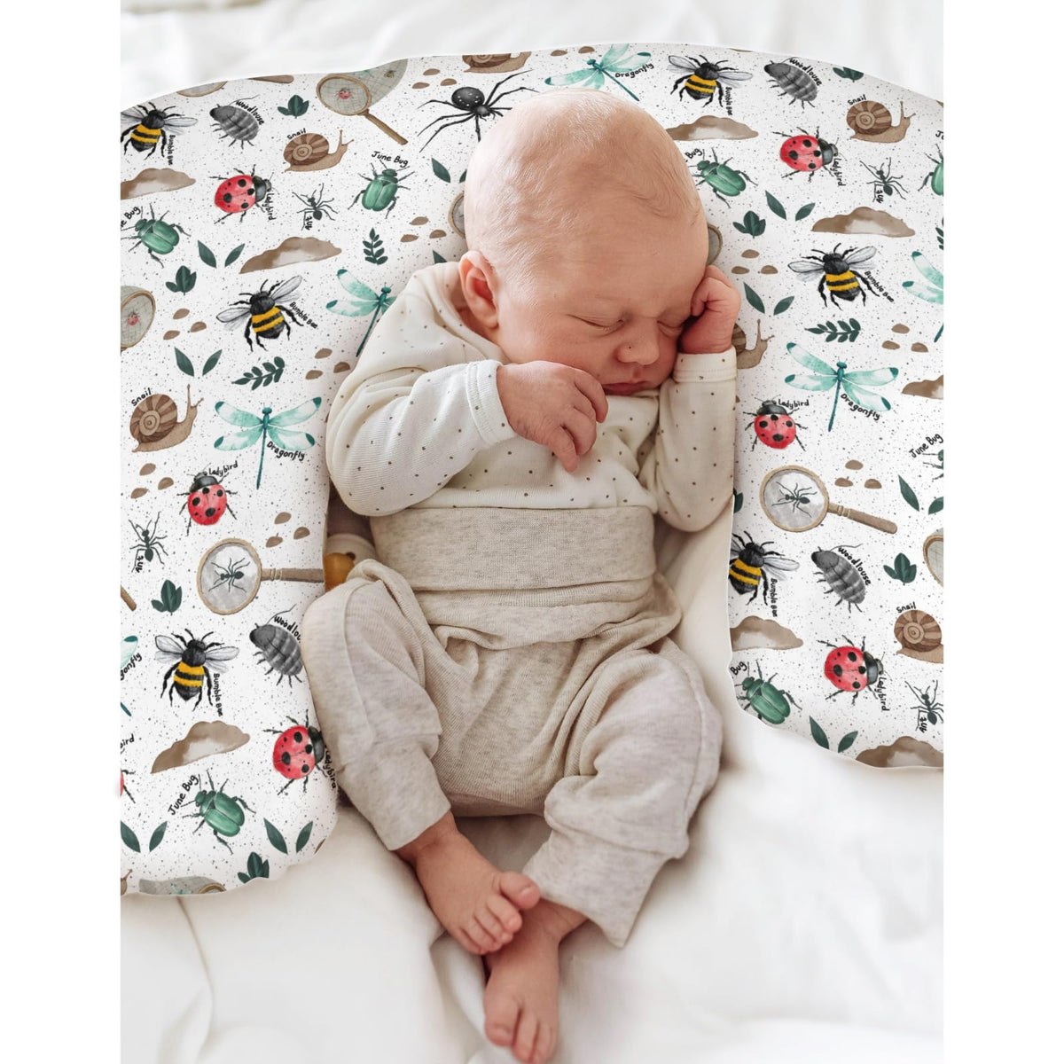 Nursing Pillow Covers for Boy Girl Bees - Hunt view 3