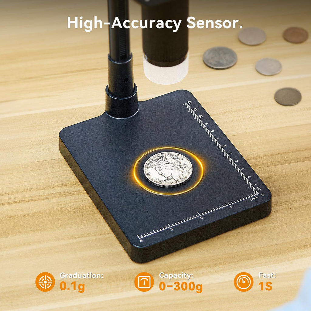 Elikliv EDM4C Coin Microscope with Scale, 4.3" Weighing Digital Magnifier