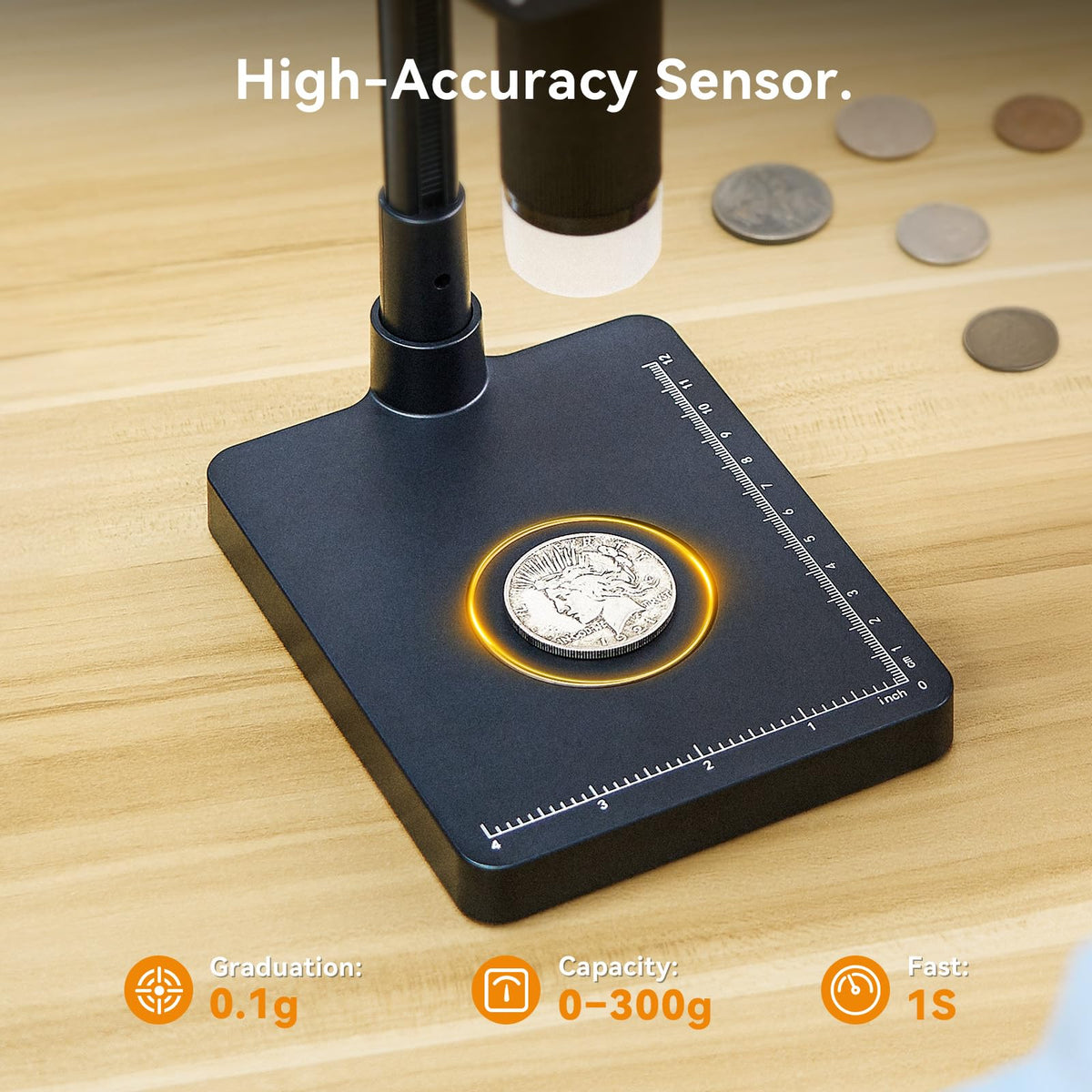 Elikliv EDM4C Coin Microscope with Scale, 4.3" Weighing Digital Magnifier