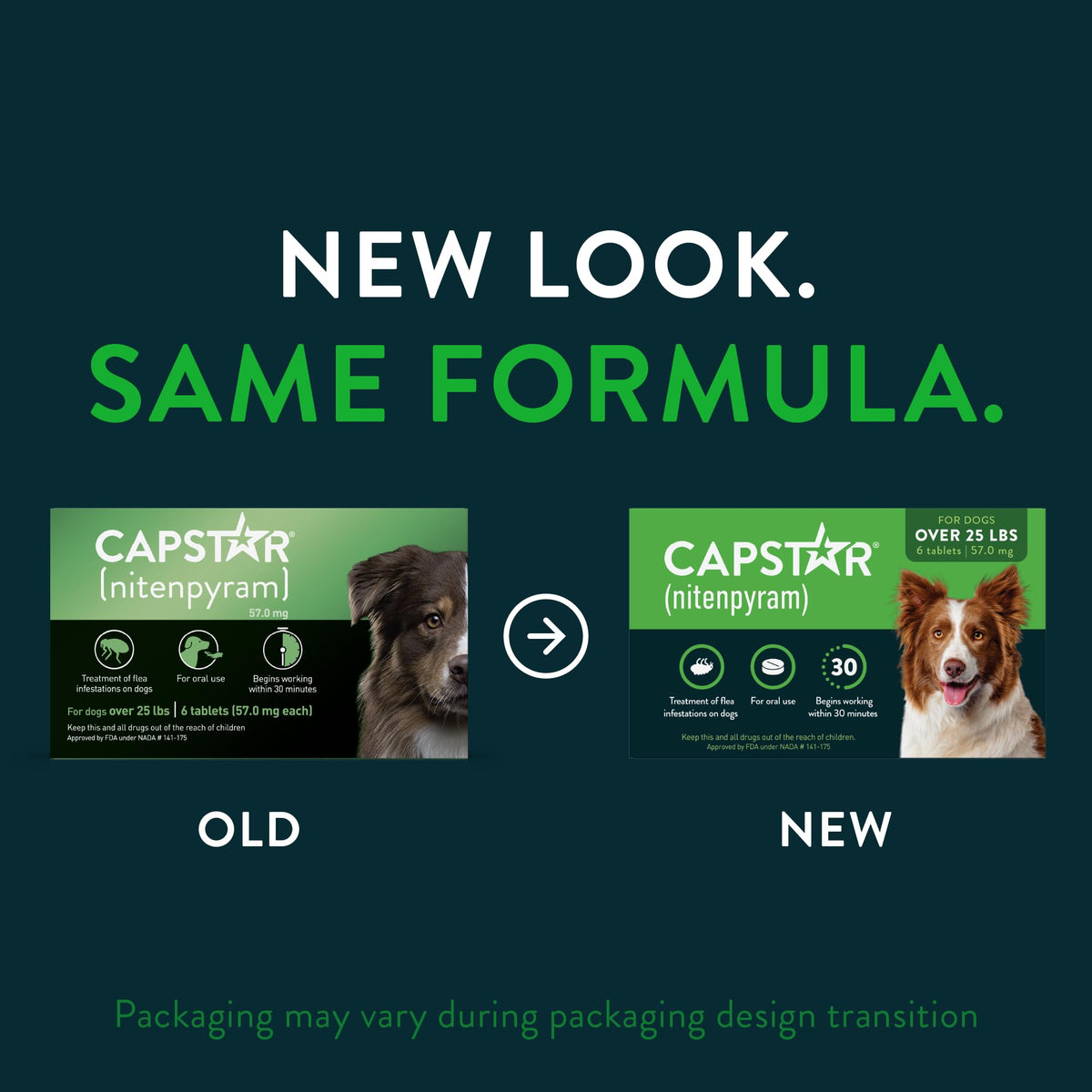 Capstar(nitenpyram) for Dogs Fast-Acting Oral Flea Treatment for Dogs Over 25 lbs, Vet-Recommended Medication Tablets