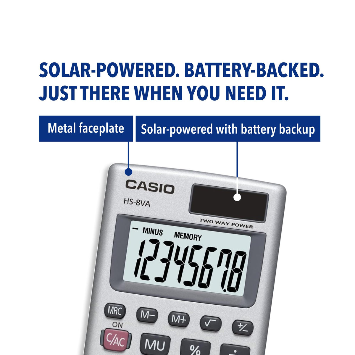 Casio HS-8VA Mini 6-Function Calculator