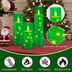 Raycare Flameless Candles with String Lights - 9pcs-Green view 6