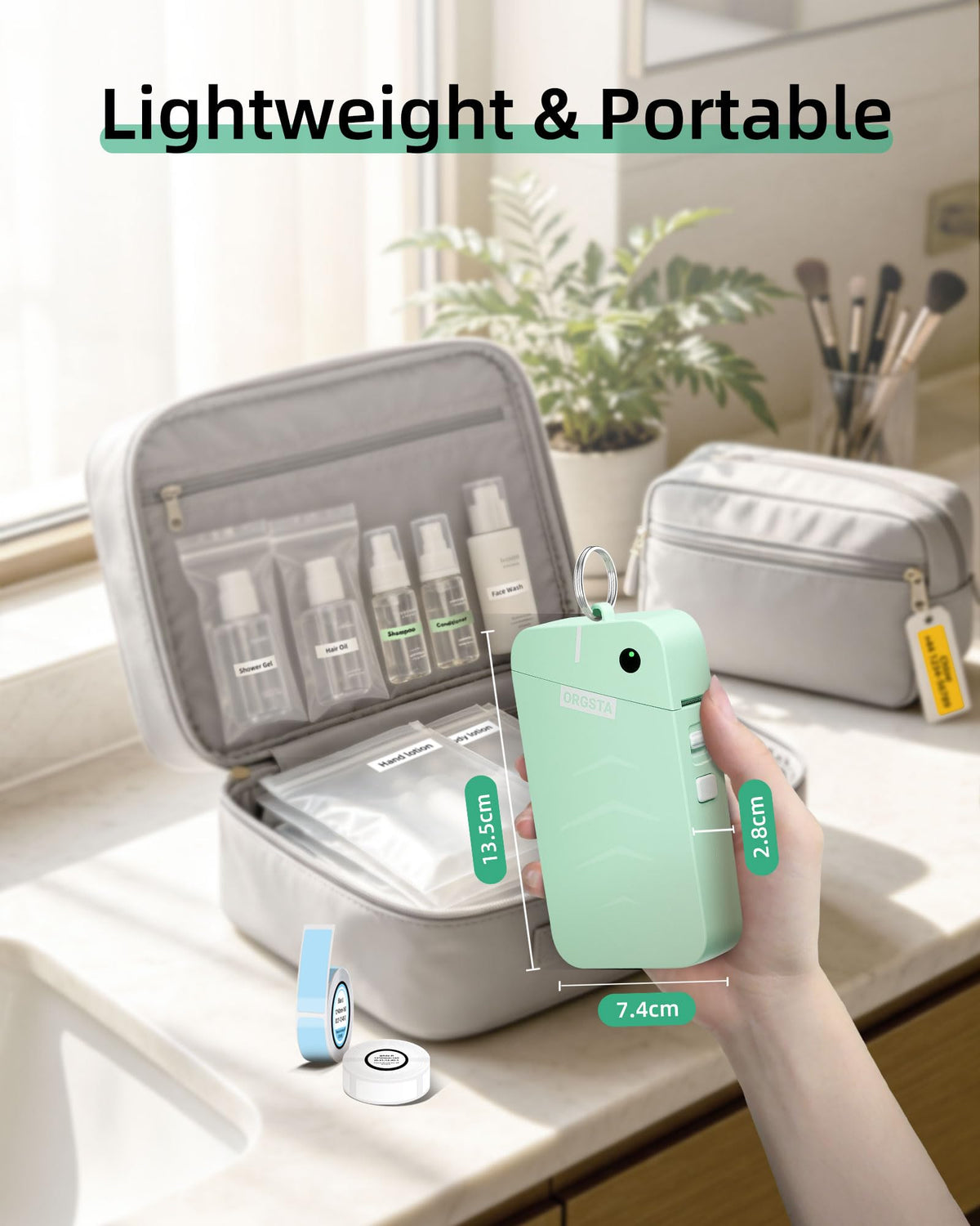 ORGSTA Label Maker, Portable Bluetooth Label Maker Machine with Tape - Green view 4