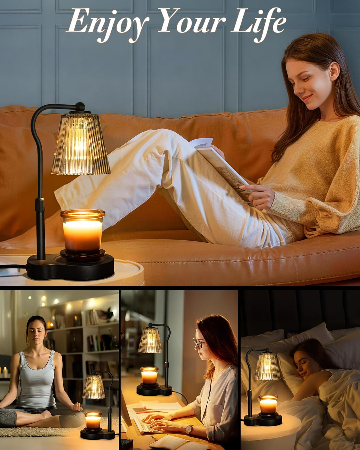 AODHGR Candle Warmer Lamp with Timer Dimmable