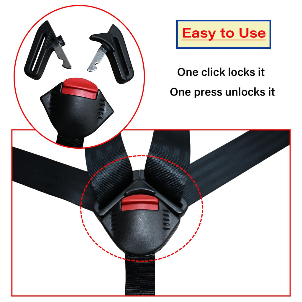 Universal 5 Point Seat Chest Harness with Locking Buckle Adjustable Straps Replacement (additional view 2)