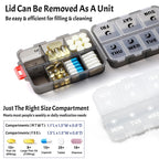 Foldable Portable 7 Day Pill Organizer 2 Times a Day, AM PM Weekly Pill Box