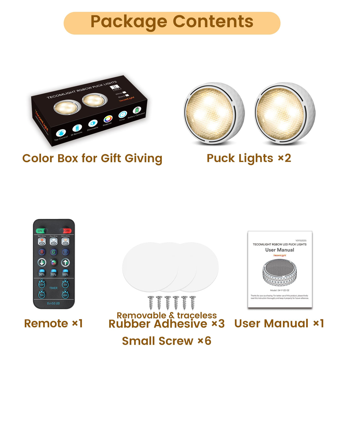 TECOMLIGHT LED Puck Lights with Remote Control - White / 2 Pack view 4