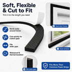 Bantie EVA Weather Stripping Foam Insulation Tape with Adhesive Foam Door Seal Weather Strip for Door
