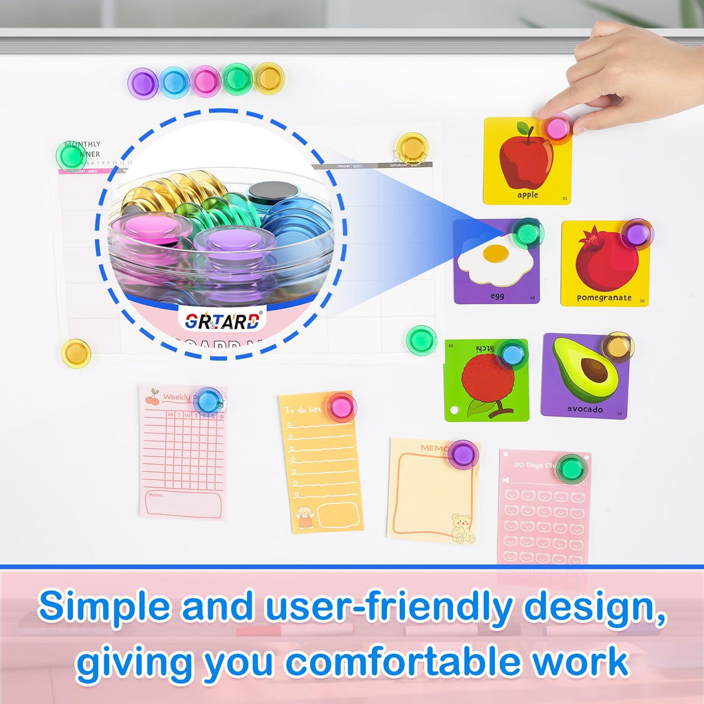 Grtard Magnets for Whiteboard, Round Fridge Magnets