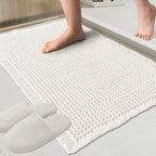 ZALL Waffle Bath Mat - White / 17 x 24 inches(Rectangular)
