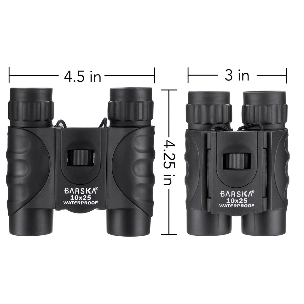 Barska 10x25 Waterproof Compact Binoculars - Black view 3