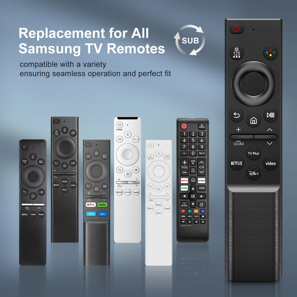 Universal Replacement Remote for Samsung Smart TVs, No Programming Required (additional view 1)