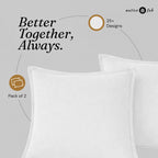 Native Fab Throw Pillow Cushion Cover for Sofa Couch Bed Comfort - Solid, White / 16" x 16" (Pack of 2) view 5