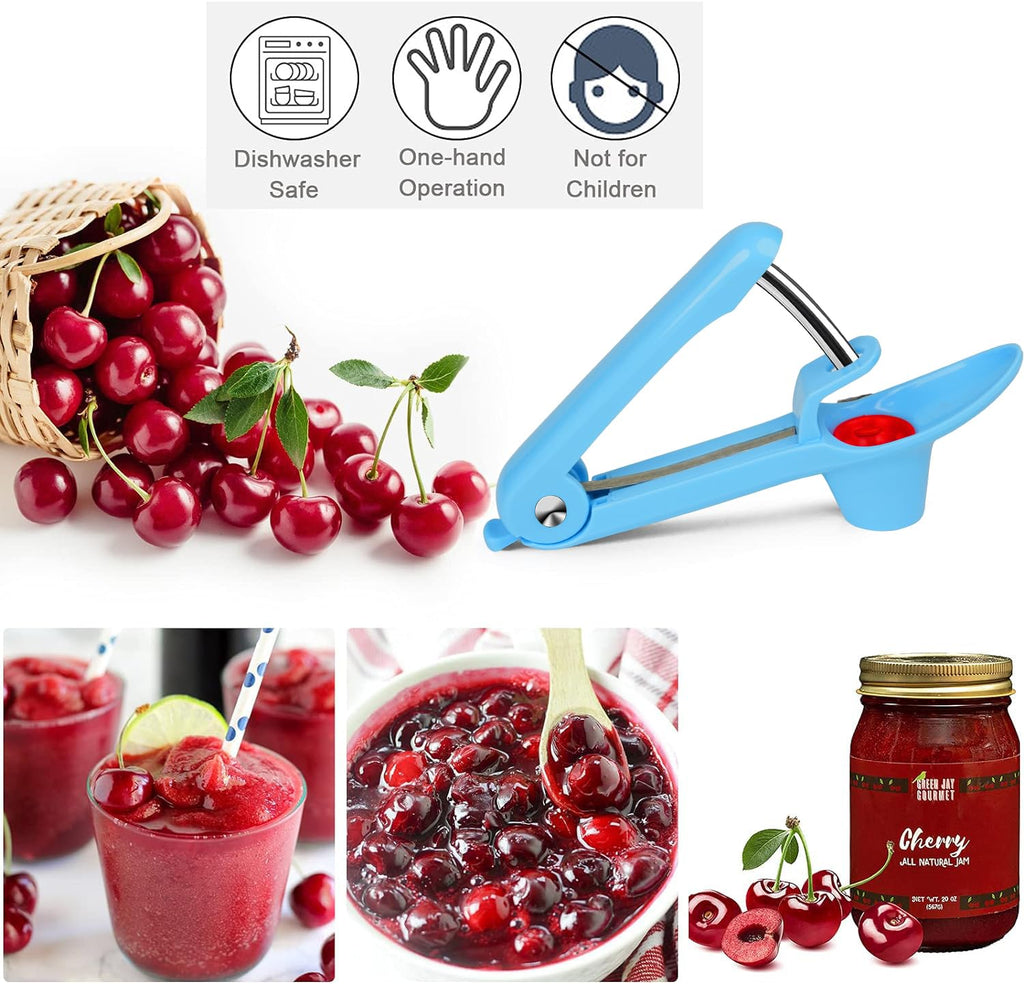 Cherry Pitter Tool Pit Remover - Blue view 1