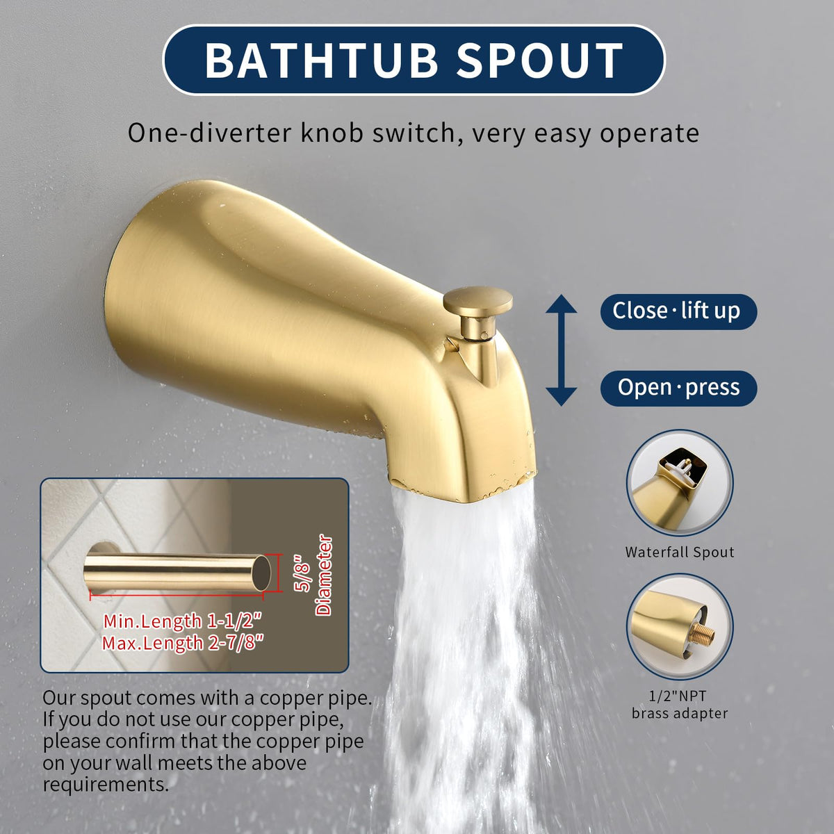 DIFEINI Tub Shower Faucet Combo Set Bathtub Faucet Set Shower System with Tub Spout Shower Tub Kit Shower Valve and