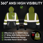 TICONN Hi Vis Safety Hoodie, ANSI Class 3 Reflective Fleece Sweatshirt (additional view 1)
