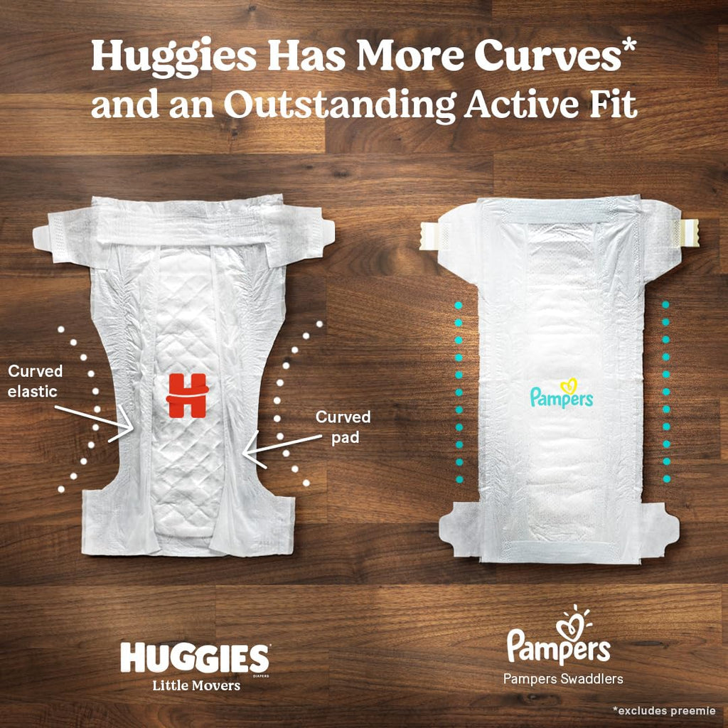 Huggies Little Movers Diapers Size 8, 76 Count (2 Packs of 38) (Pack of 76)