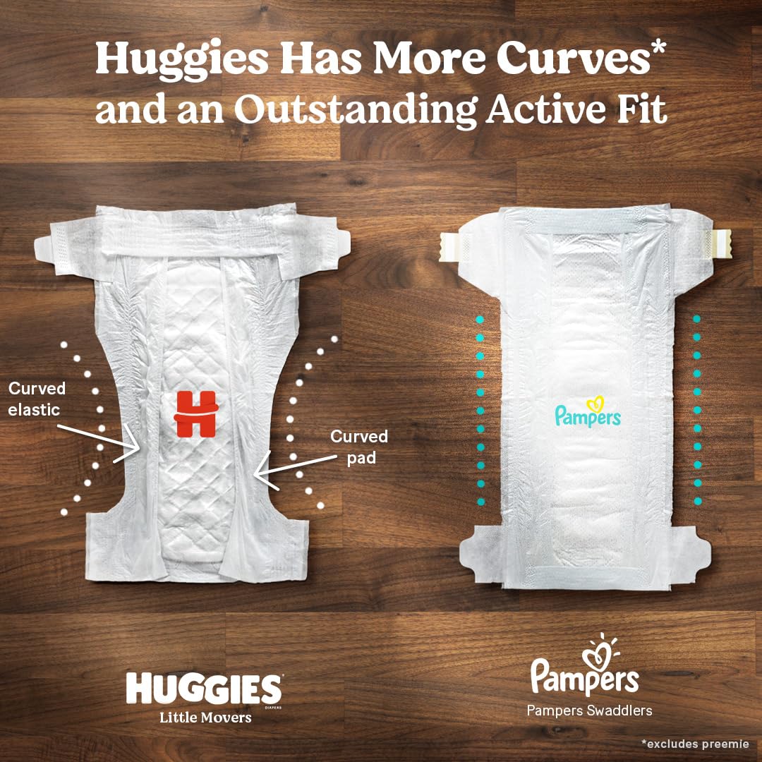 Huggies Little Movers Diapers Size 8, 76 Count (2 Packs of 38) (Pack of 76)