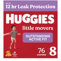 Huggies Little Movers Diapers Size 8, 76 Count (2 Packs of 38) (Pack of 76)