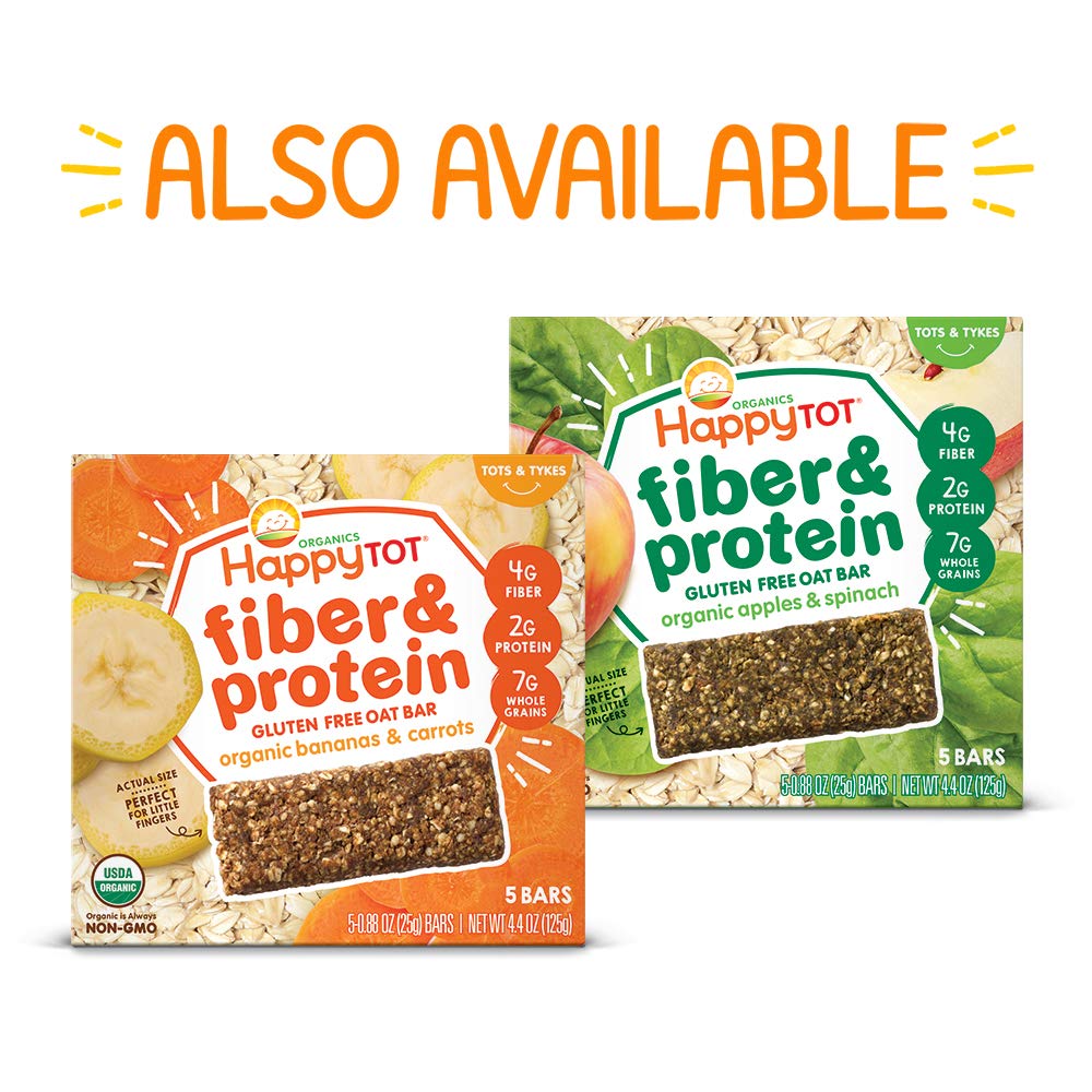 Happy Tot Organics Stage 4 Baby Food Pouches, Gluten Free, Vegan Snack, Fiber & Protein Fruit & Veggie Puree, Fruit & (Pack of 16)