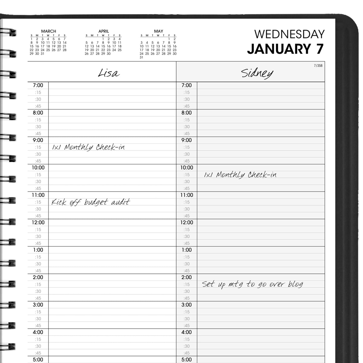 AT-A-GLANCE Appointment Book Planner, Daily Group Planner - Two Person / 2026 view 3