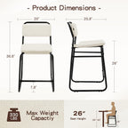 Furniliving 26‘’ Counter Height Bar Stools Set of 2