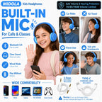 Kids Bluetooth Headphones Wireless Over-Ear,68Hrs,Volume Limit 85/94dB - Blue view 3