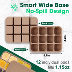 3 Pack Baby Food Freezer Tray with Lids - White, Yellow, Brown view 1