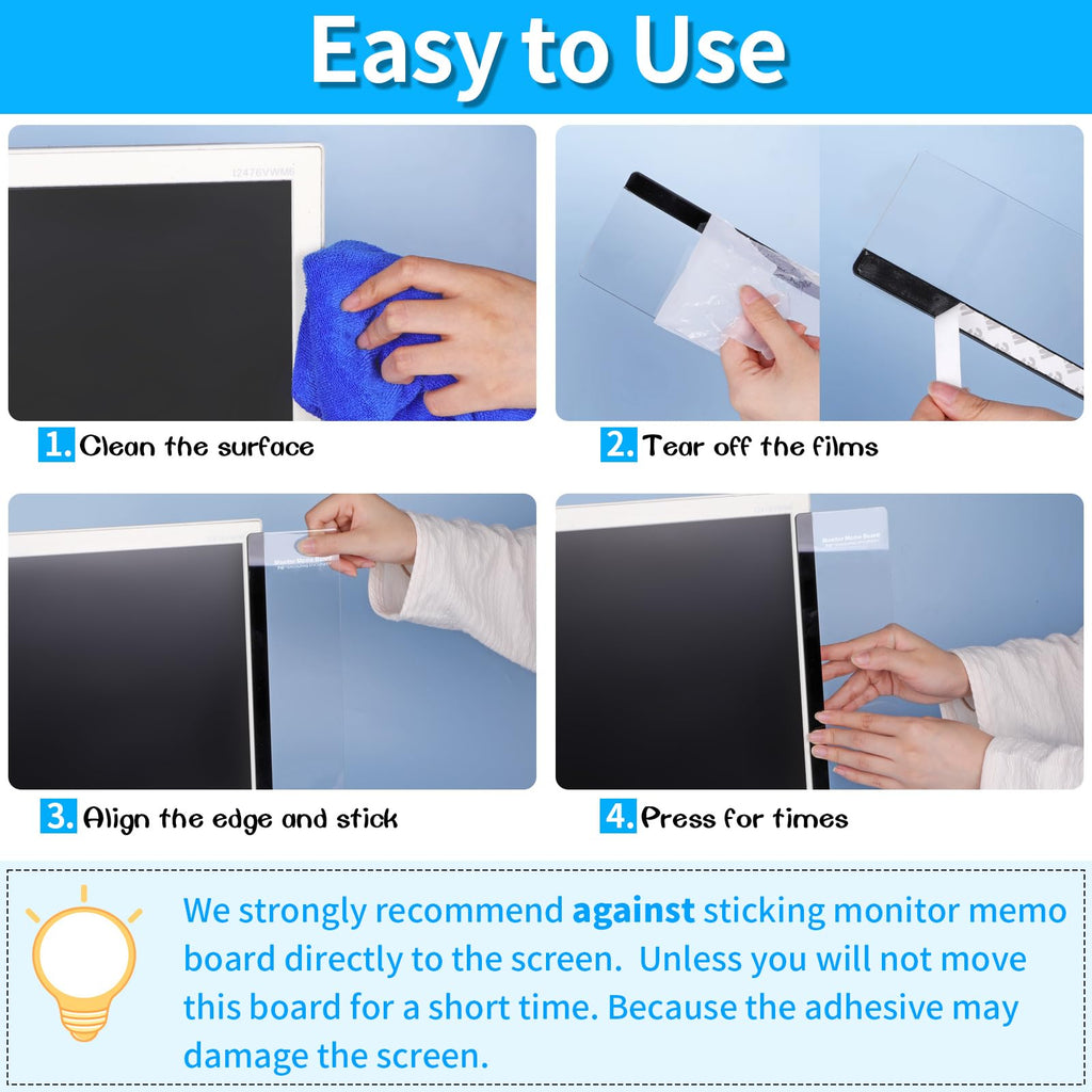 Office Desk Accessories,4PCS Monitor Memo Board, Computer Note Holder (additional view 5)