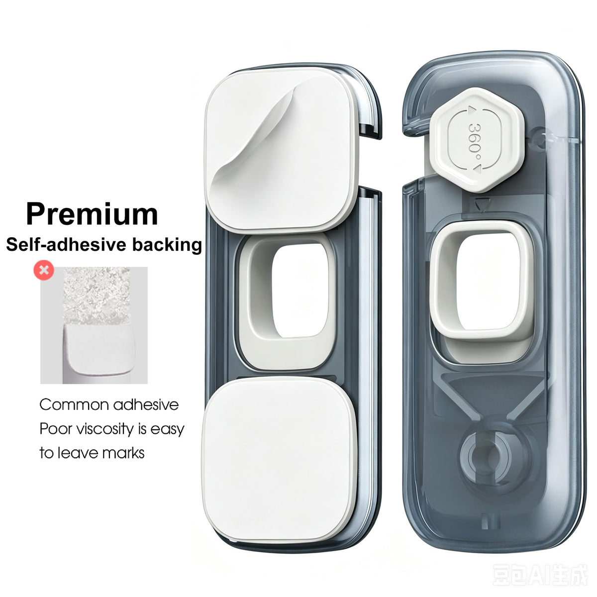 5 Pack Child Proof Refrigerator Lock, QYESWHSR Fridge Locks for Kids with Sticky Adhesive (additional view 4)