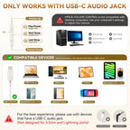 KVIDIO Wired Headphones with Mic - Beige view 2