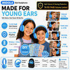 Kids Bluetooth Headphones Wireless Over-Ear,68Hrs,Volume Limit 85/94dB - Blue view 1