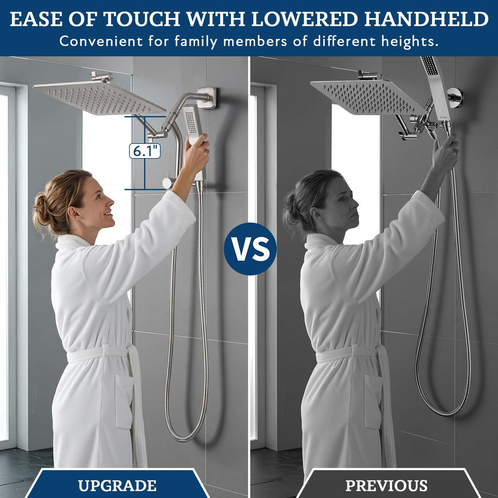 G-Promise Inch All Metal Rain Shower Head with Handheld