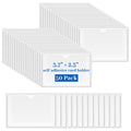 WYOMER Clear Self-Adhesive Business Card Pockets and Top Open Library Card Pockets - 50 / 2.3" x 3.7"