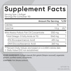 Sports Research Omega-3 Fish Oil 1250mg from Wild Alaska Pollock, 90 Count (additional view 4)
