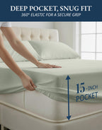 Lane Linen 100% Egyptian Cotton Ultra Soft Sheets - 40: Swiss Dot - Mineral view 5