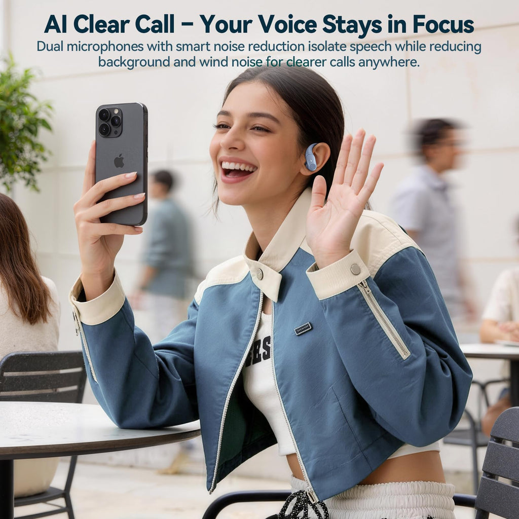 Active Noise Cancelling Ear Buds Wireless Bluetooth Headphones 80H Playtime Display Charging Case 50dB ANC Over - Sierra Blue view 3