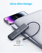 Anker USB C Hub, 5-in-1 USBC to HDMI Splitter with 4K Display (A8355011)