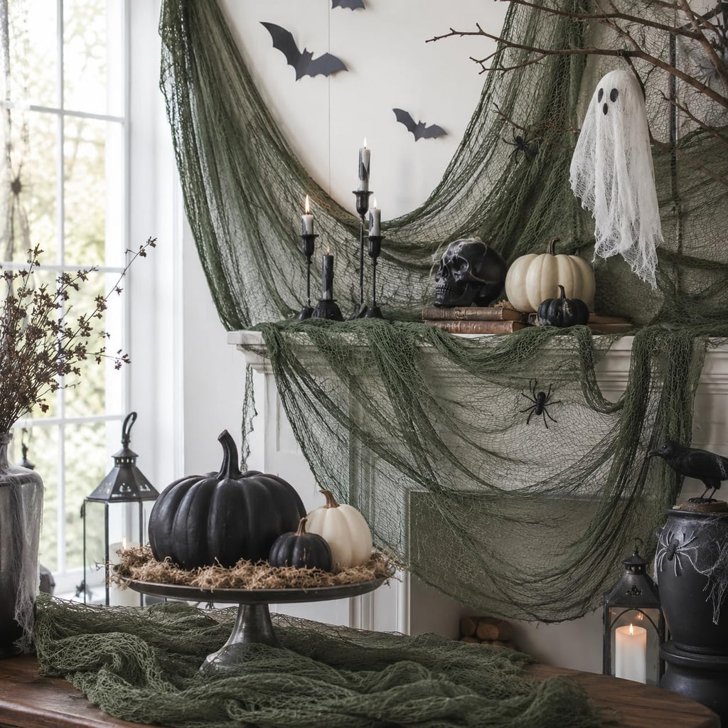 Qtisky Halloween Gauze Creepy Cloth