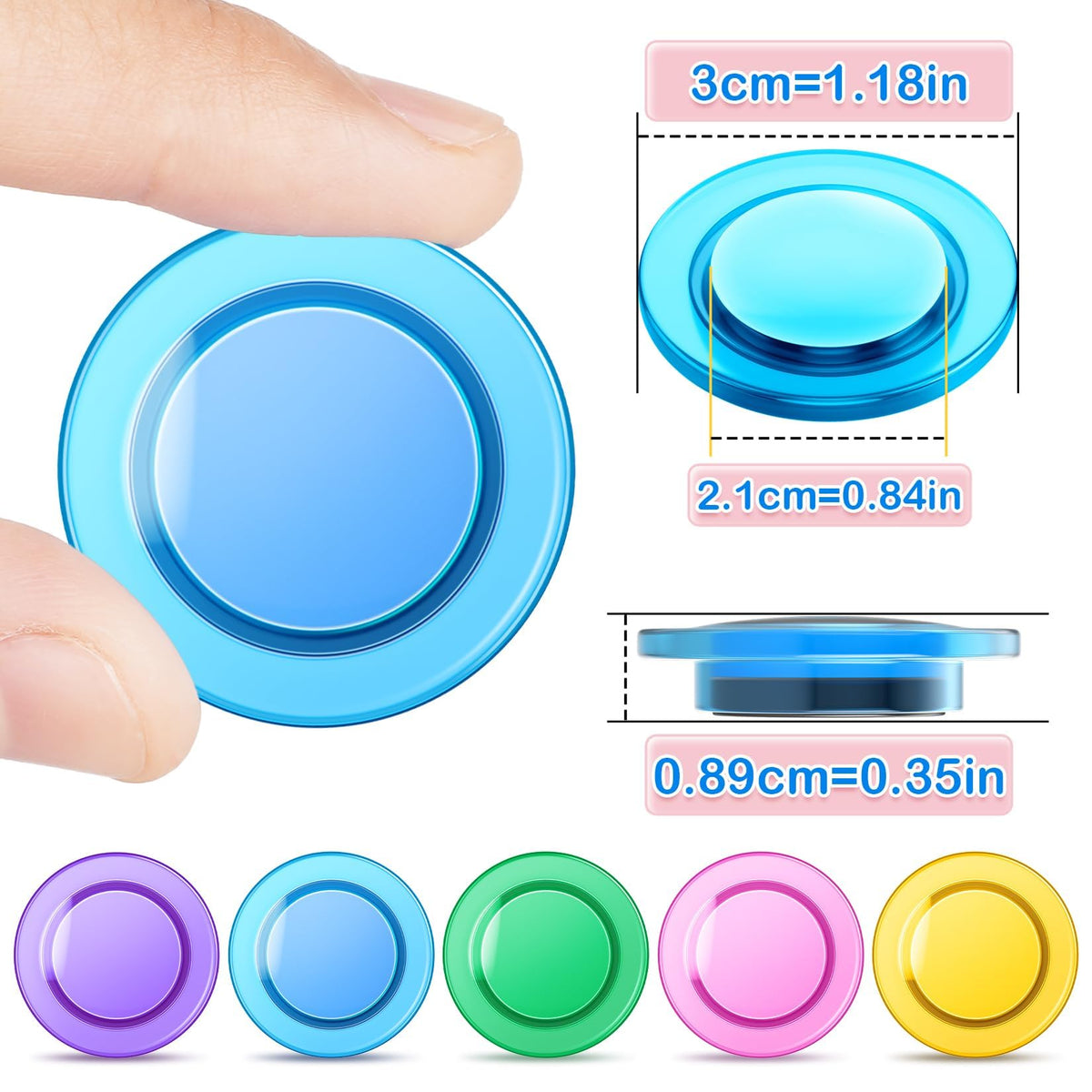 Grtard Magnets for Whiteboard, Round Fridge Magnets